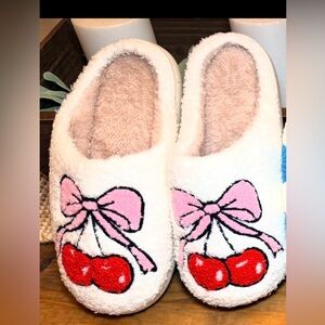 Cozy Women's Slippers with Cherry Design